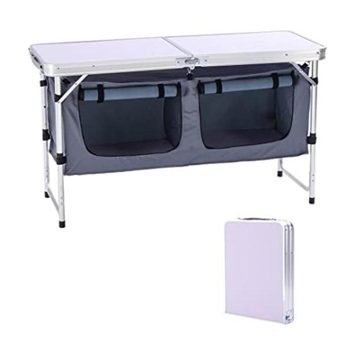 CampLand Outdoor Folding Table Aluminum Lightweight Height