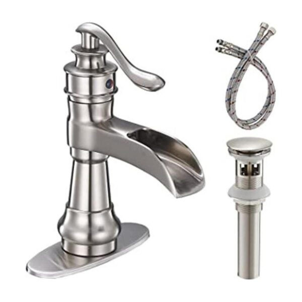 Bathfinesse Grifo de baño de níquel cepillado de una sola_1