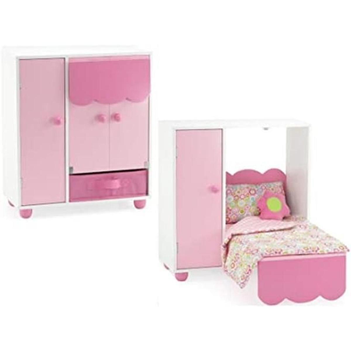 Emily Rose Muebles de muñeca de 18 pulgadas cama de