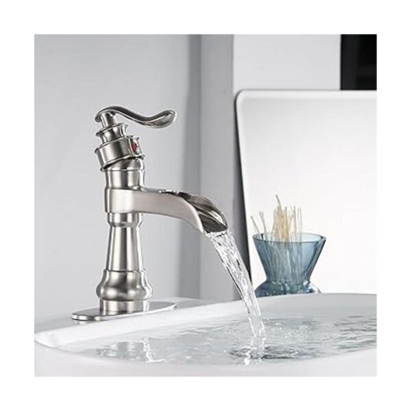 Bathfinesse Grifo de baño de níquel cepillado de una sola_4