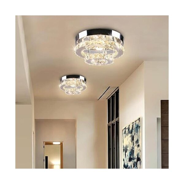 Cainjiazh Mini lámpara LED de techo de cristal de 2 capas_2