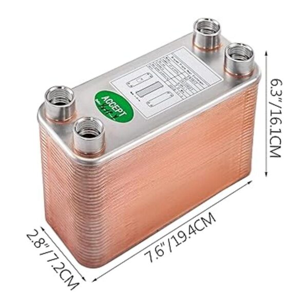 BestEquip Intercambiador de calor de 3 x 7.5 pulgadas 60