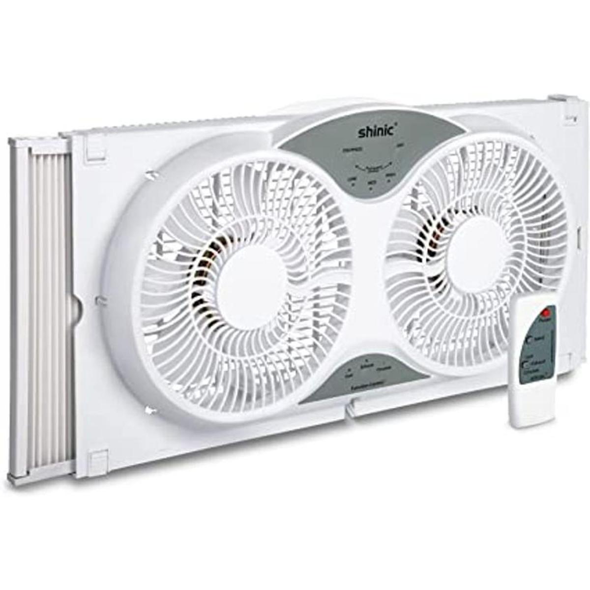 Shinic Ventilador de ventana doble de 9 pulgadas con