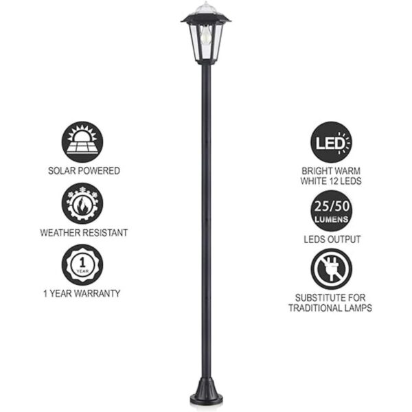 Lámpara solar Kemeco ST6261SS4 LED 2 modos de luz de calle_3