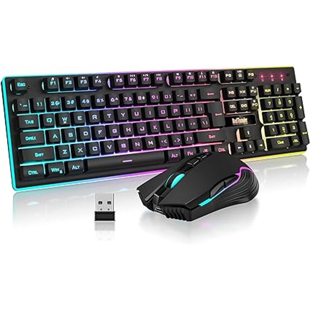 RedThunder K10 Combo de teclado y mouse inalámbrico para