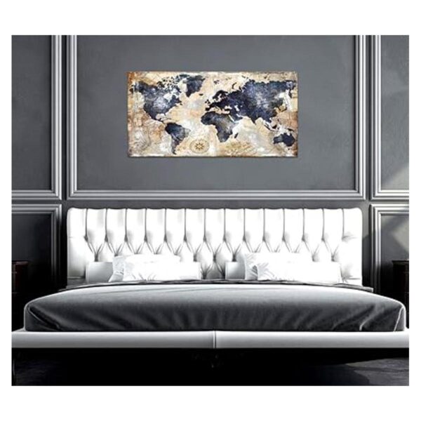 Arte de pared con mapa del mundo arte enmarcado para_3