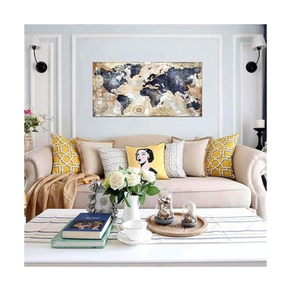 Arte de pared con mapa del mundo arte enmarcado para_4