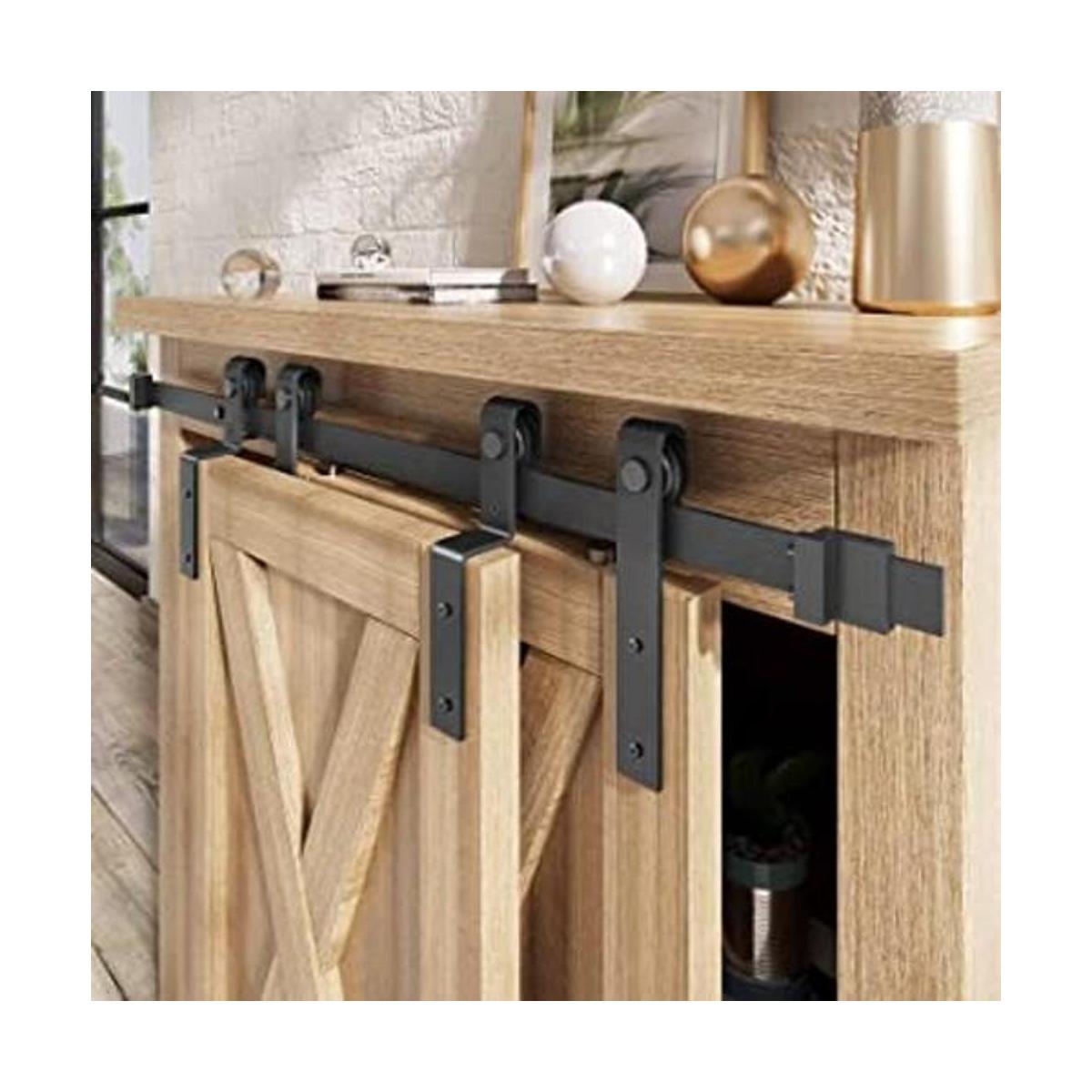 EaseLife Kit de rieles de doble puerta corrediza de