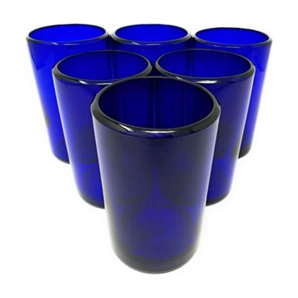 Vasos mexicanos soplados a mano juego de 6 vasos de agua_1