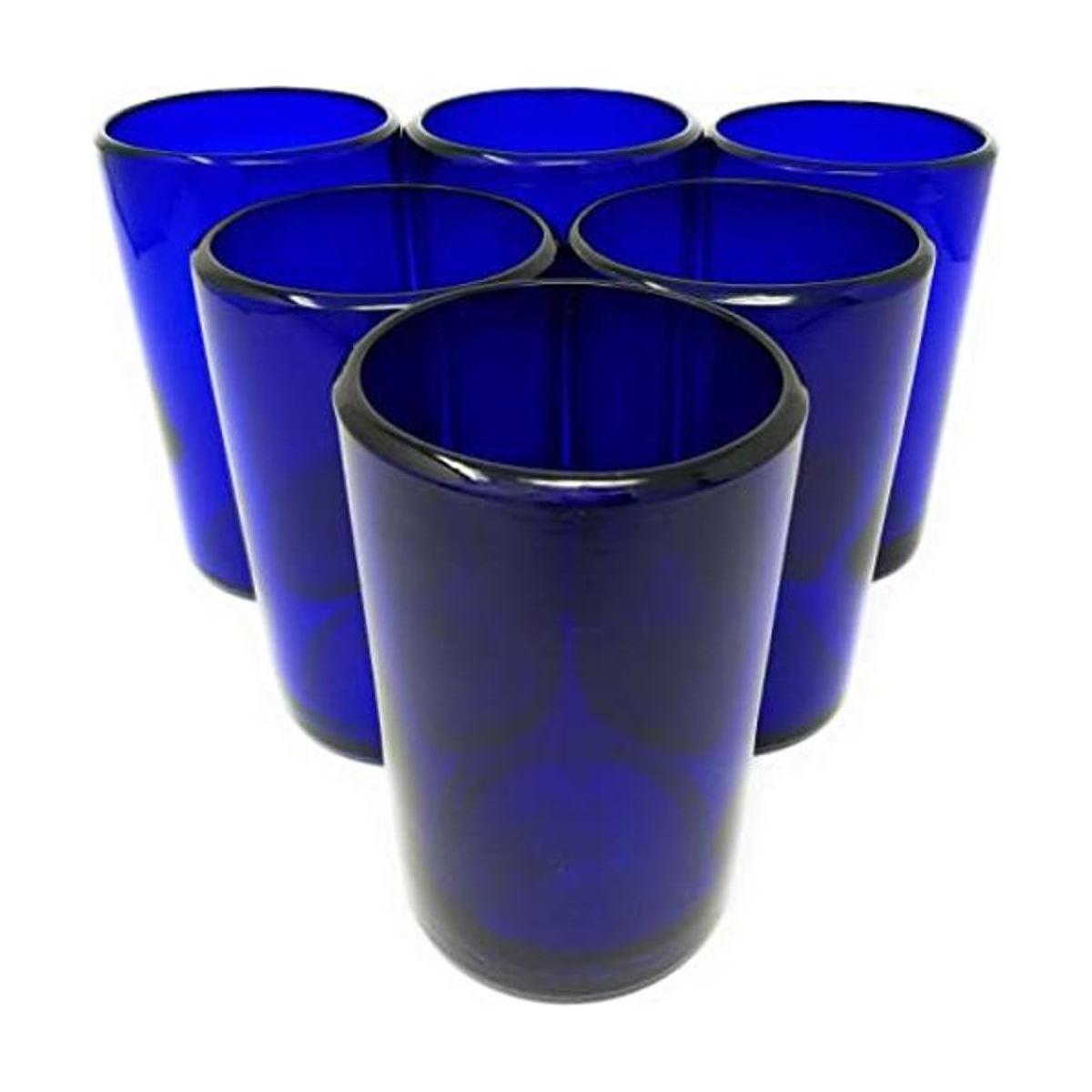 Vasos mexicanos soplados a mano juego de 6 vasos de agua