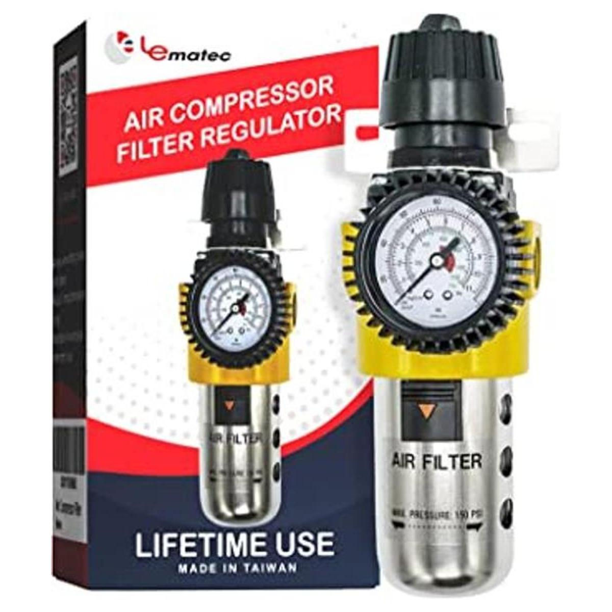 LE LEMATEC Filtro de compresor de aire y regulador de aire
