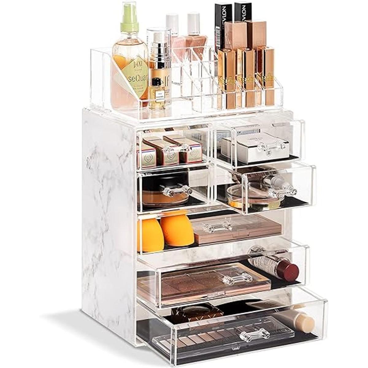 Sorbus Luxe Marble Estuche de almacenamiento de