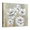 Arte de pared de pintura floral blanca obra de arte de