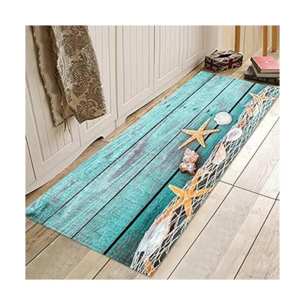 Alfombras de baño de madera de concha marina de franela de