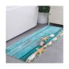 Alfombras de baño de madera de concha marina de franela de