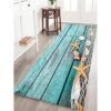 Alfombras de baño de madera de concha marina de franela de