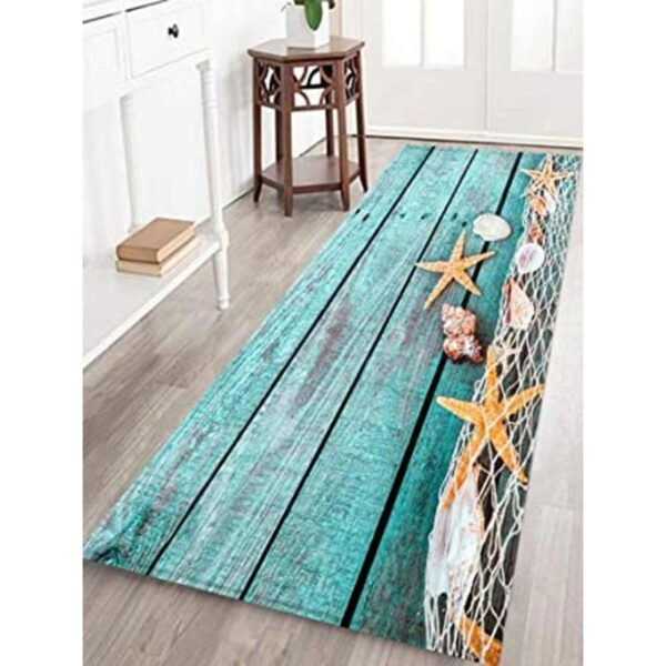 Alfombras de baño de madera de concha marina de franela de