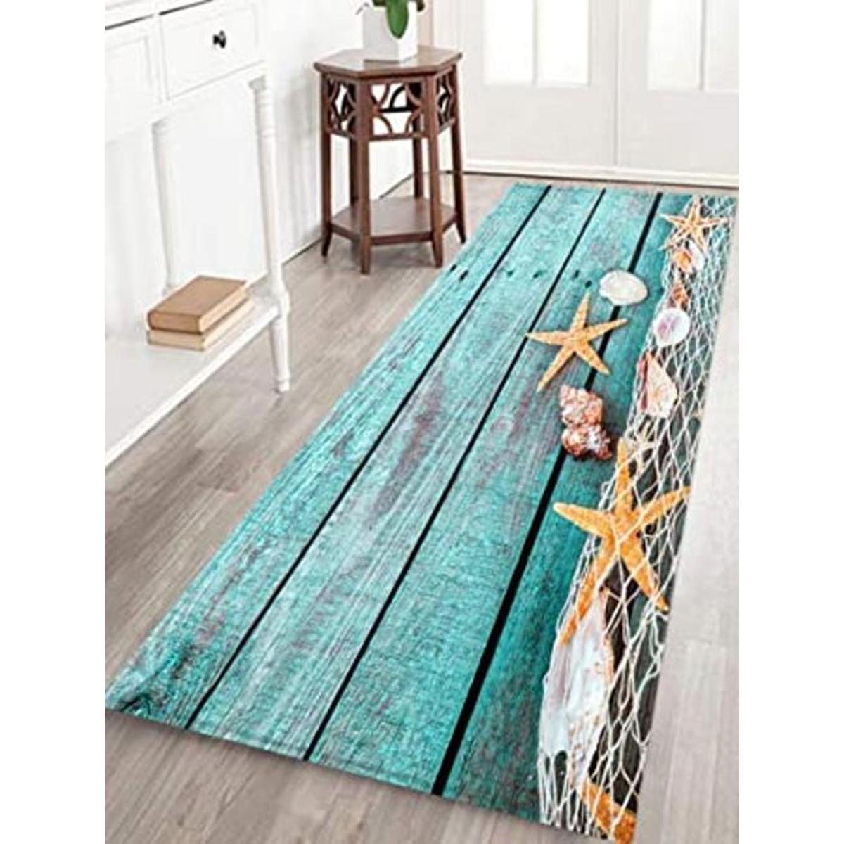 Alfombras de baño de madera de concha marina de franela de