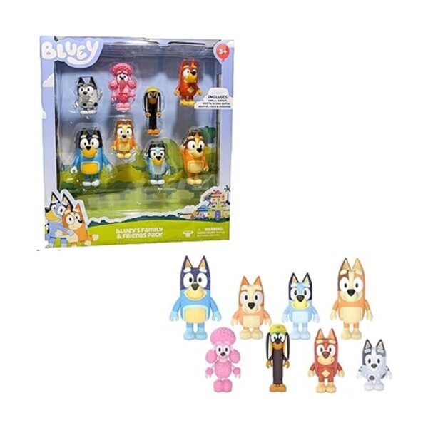 Bluey Paquete de 8 figuras de acción articuladas de 2.5_3