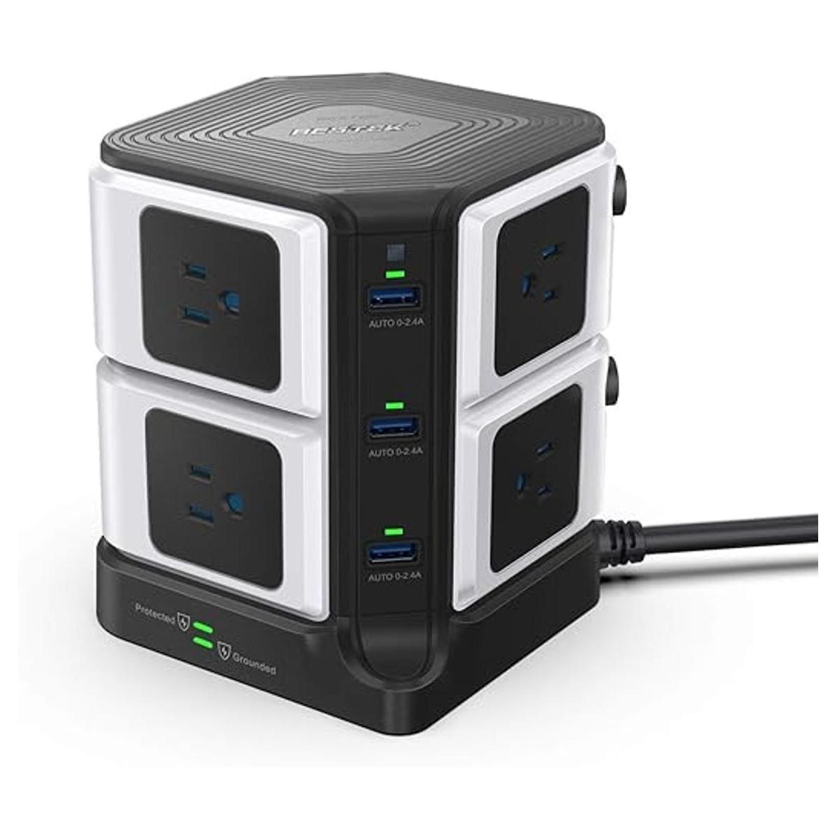 USB regleta BESTEK 8 tomas Protector de sobrecarga de