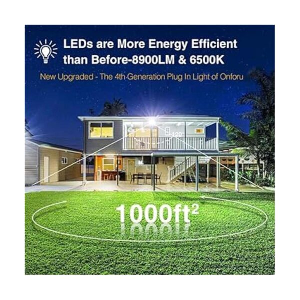 Onforu Paquete de 2 luces LED de 100 W con enchufe_2