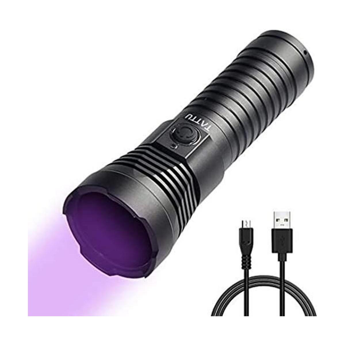 TATTU U3S Linterna UV recargable de 365 nm con filtro