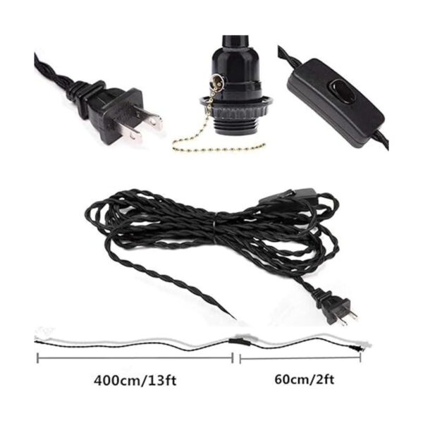 EFINEHOME 1 lámpara colgante de luz con enchufe de cable