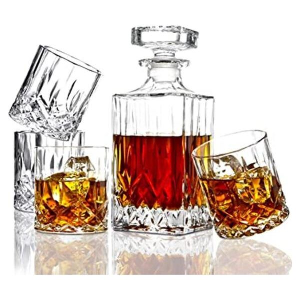E LIDOMC Juego de 5 decantadores de whisky de cristal_1