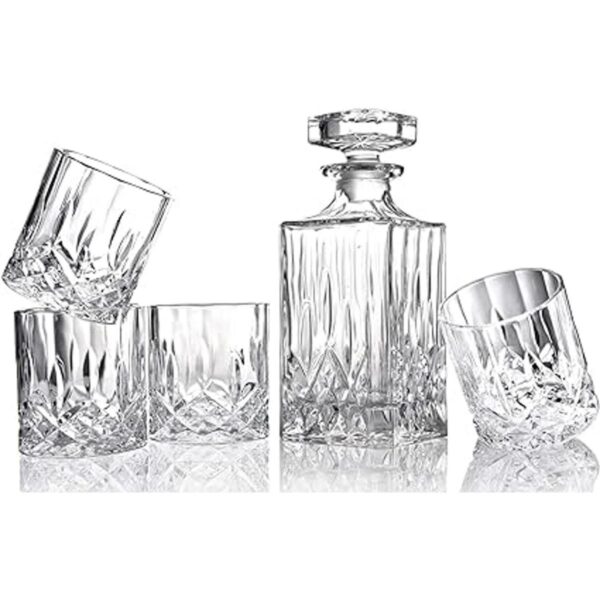 E LIDOMC Juego de 5 decantadores de whisky de cristal_2