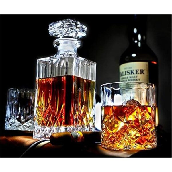 E LIDOMC Juego de 5 decantadores de whisky de cristal_6