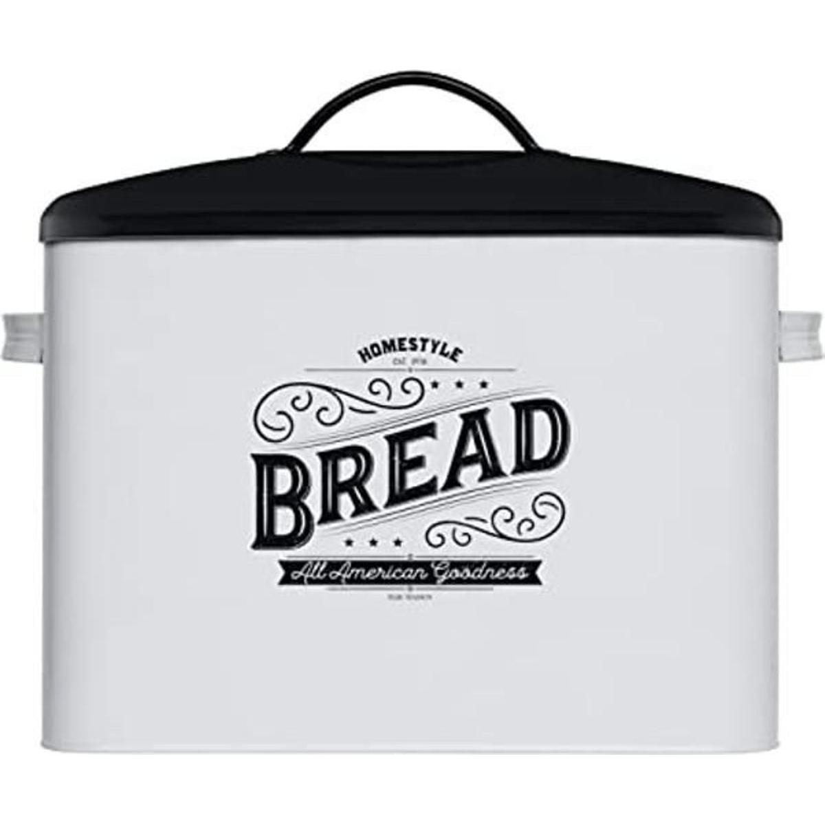 Caja de pan blanca extra grande con tapa negra cajas de