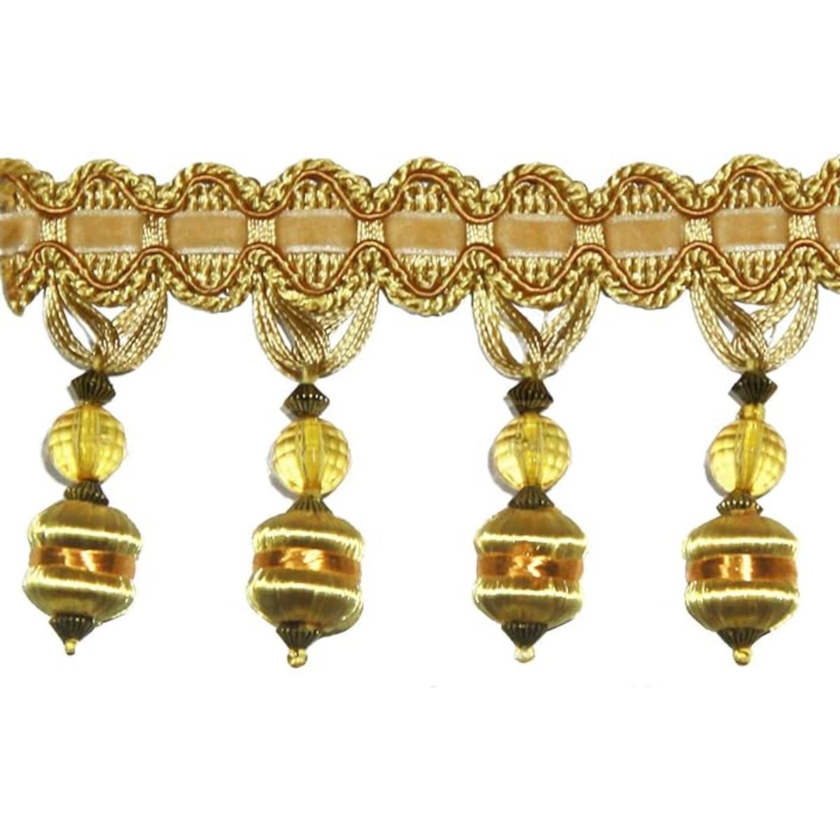 BEL AVENIR Fringe Trim 6.8 yardas 3.0 in cuentas de