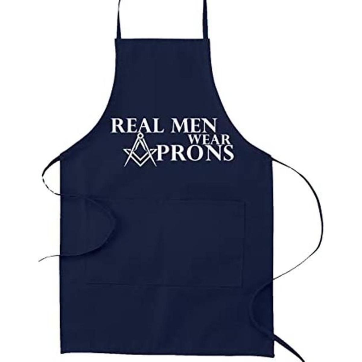 Real Men Wear Delantales Masonic Cocina Delantal Navy