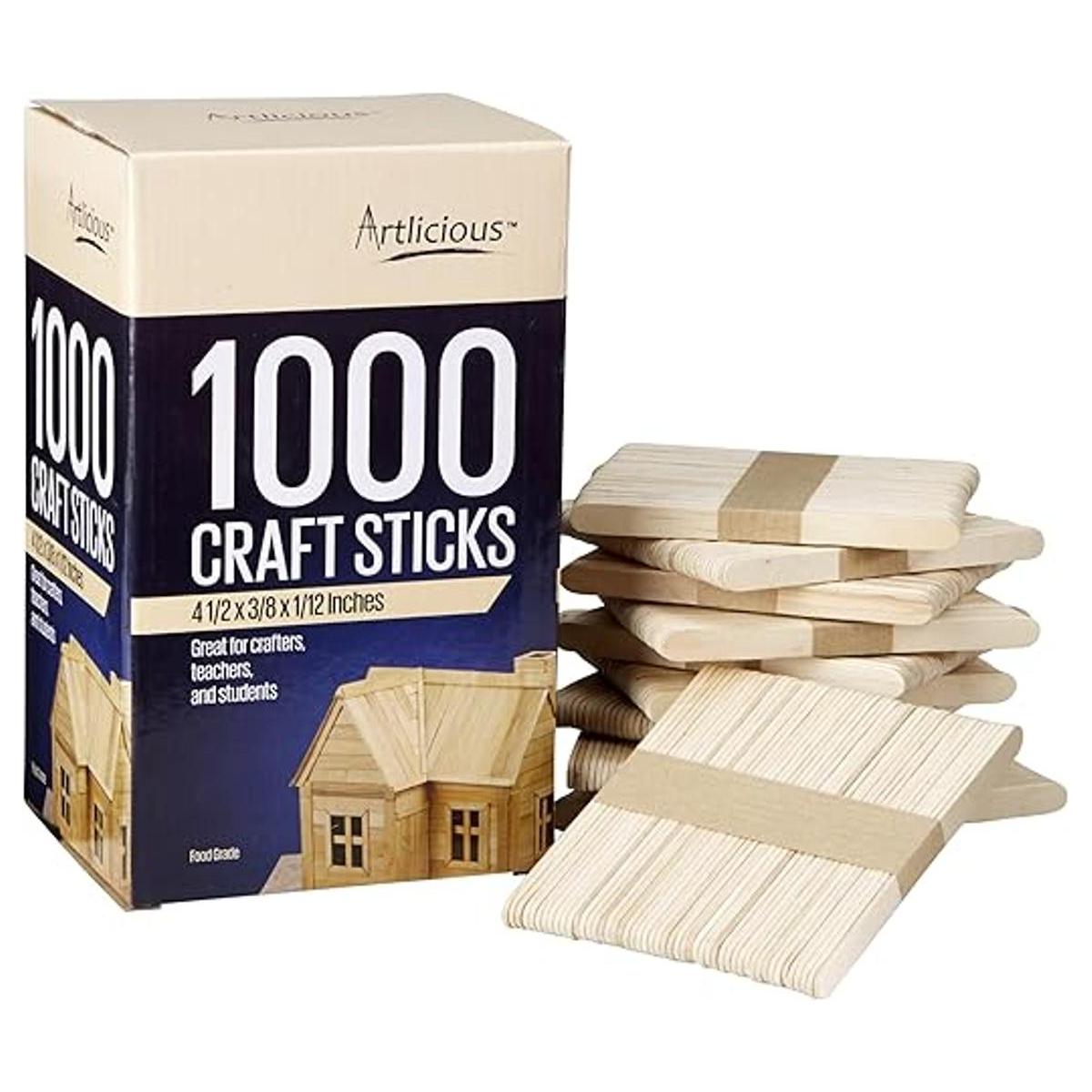 Artlicious 1000 palitos de madera natural para