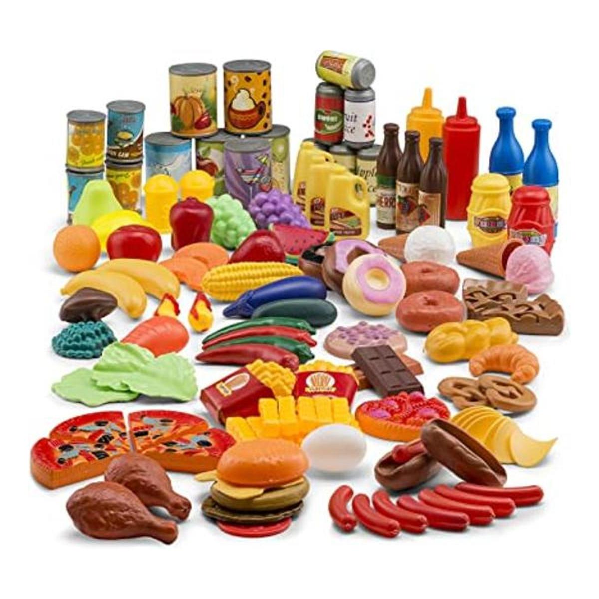 JaxoJoy Juego de comida de juguete de 122 piezas