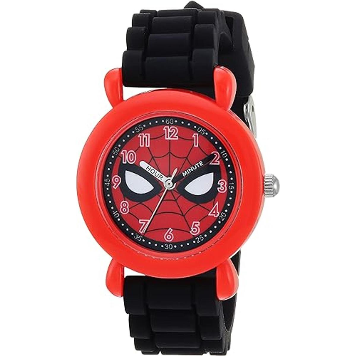 Marvel Reloj analógico de cuarzo con correa de silicona