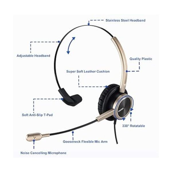 MAIRDI Auriculares de teléfono con conectores RJ9 y de_2