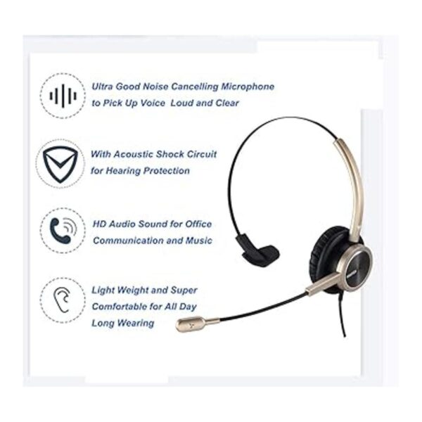 MAIRDI Auriculares de teléfono con conectores RJ9 y de_3