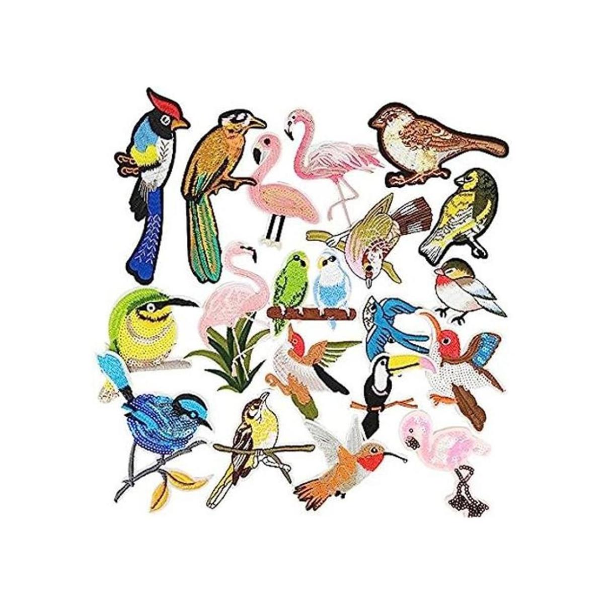 Libiline Surtido de 20 parches bordados para pájaros para