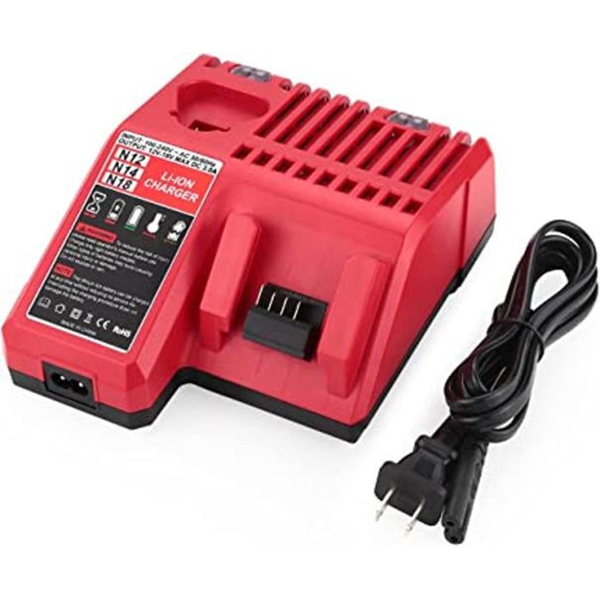 Powilling Cargador de repuesto rápido M12 y M18 Milwaukee