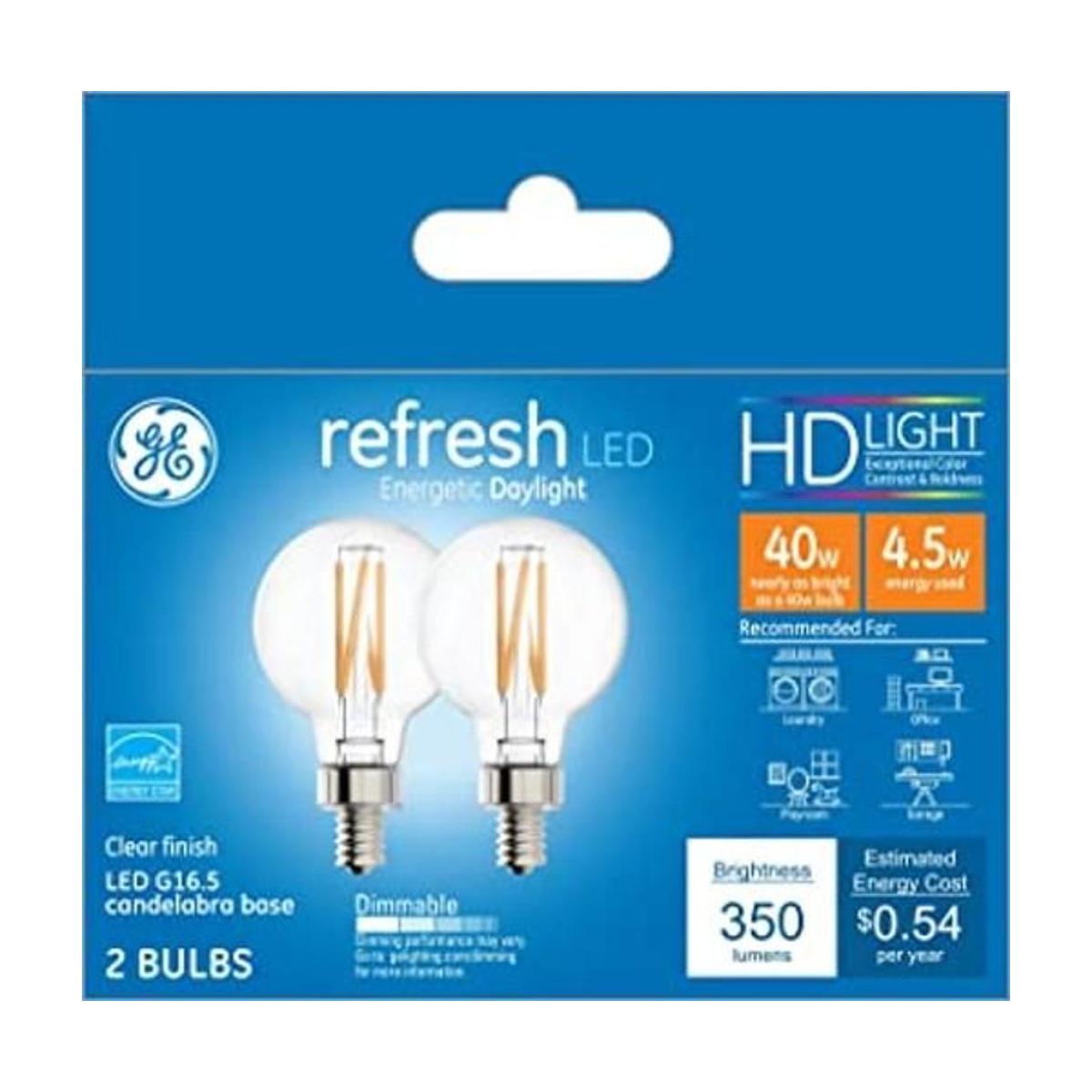 GE Lighting Refresh HD G16.5 Bombilla LED de globo 40 W