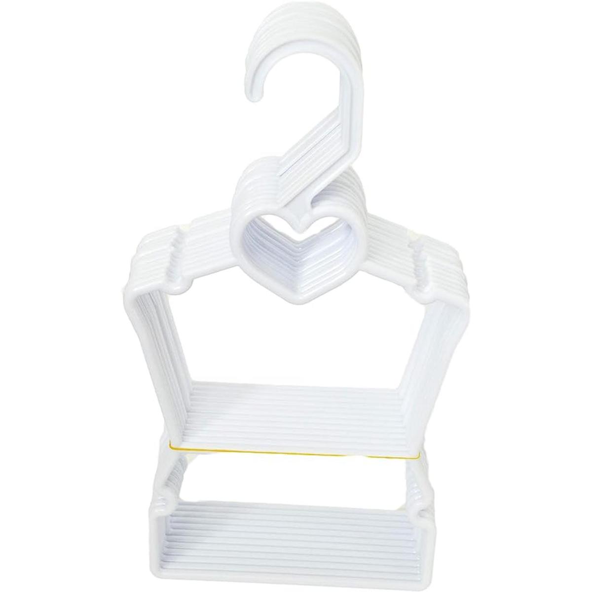 Perchas de ropa para muñecas de corazón blanco para ropa