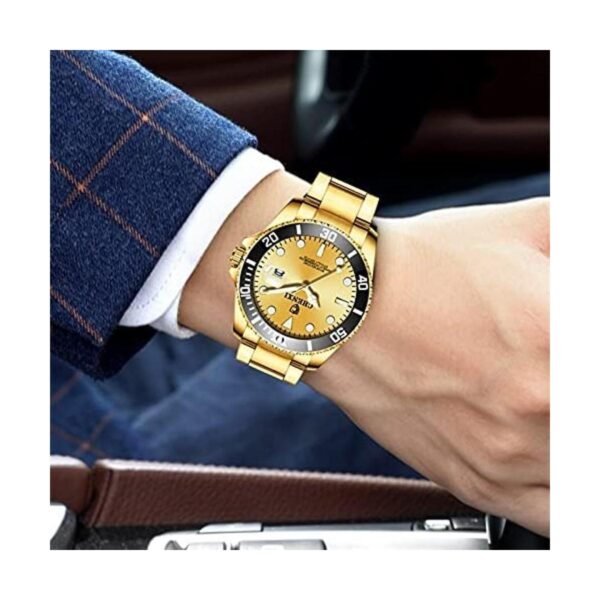 Reloj de cuarzo analógico con esfera azul y esfera_2