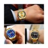 Reloj de cuarzo analógico con esfera azul y esfera_5