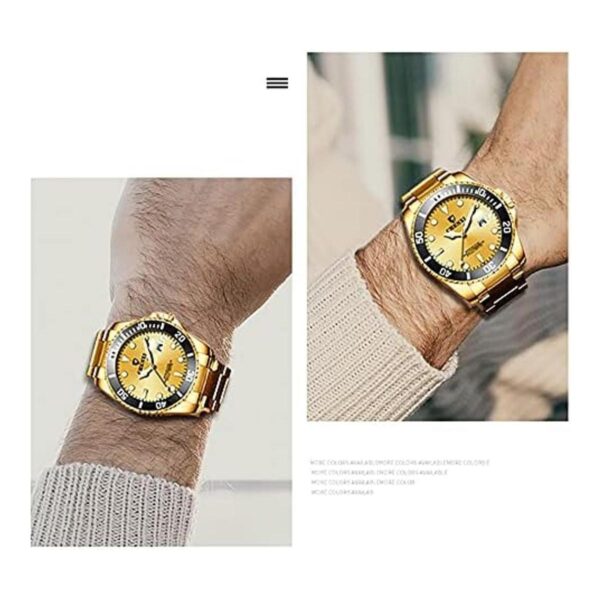Reloj de cuarzo analógico con esfera azul y esfera_4