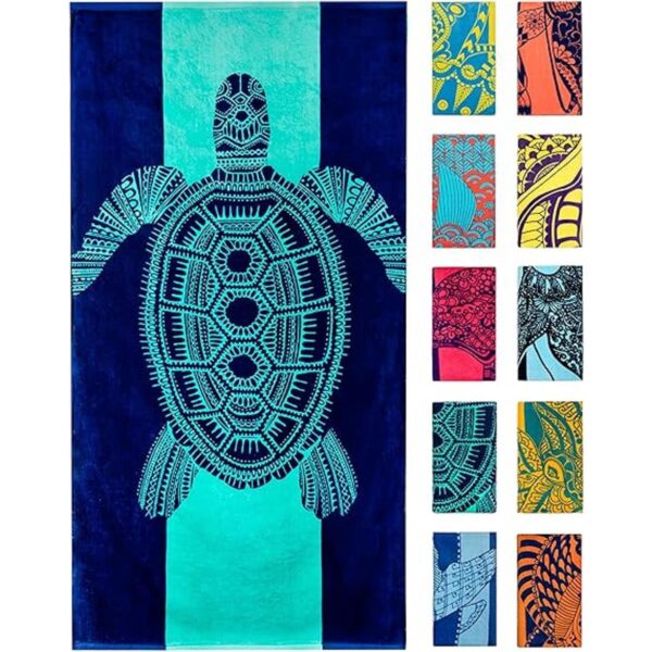 Nova Blue Toalla de playa con diseño tropical único de_1
