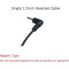 Auriculares de teléfono con cable de 0.098 in para