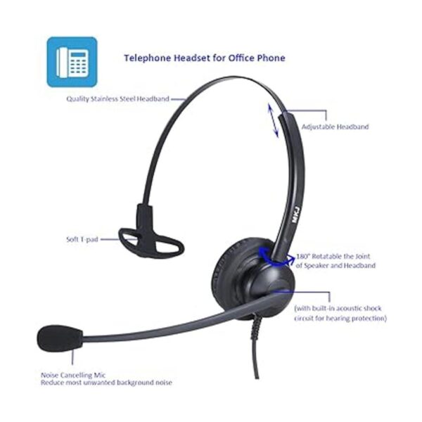 Auriculares de teléfono con cable de 0.098 in para