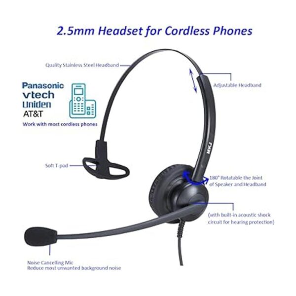 Auriculares de teléfono con cable de 0.098 in para