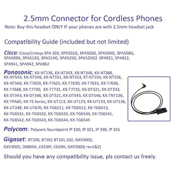 Auriculares de teléfono con cable de 0.098 in para